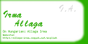 irma allaga business card